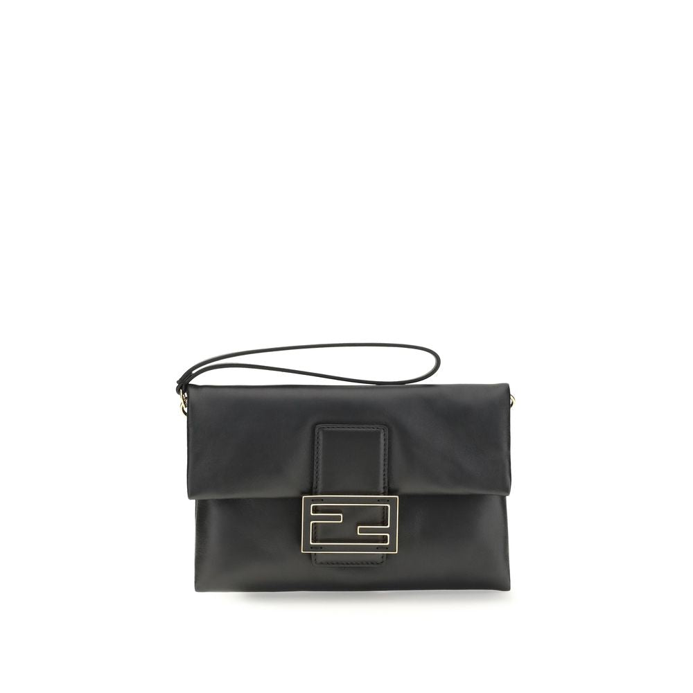 Fendi Mamma Baguette Pouch - Black Nappa Leather from The Exclusive Line Singapore.