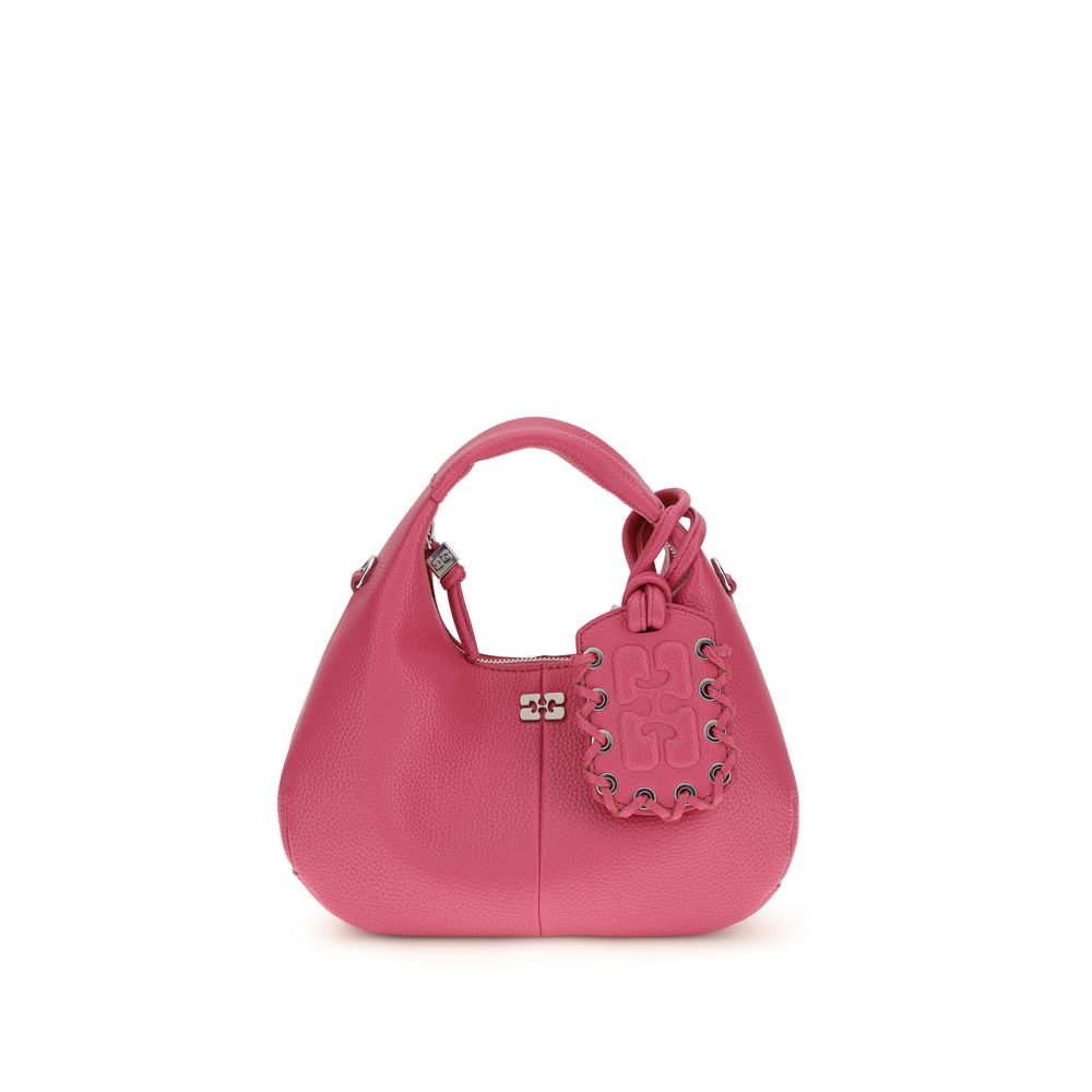 Ganni Hobo Bag Mini - Pink from The Exclusive Line Singapore.