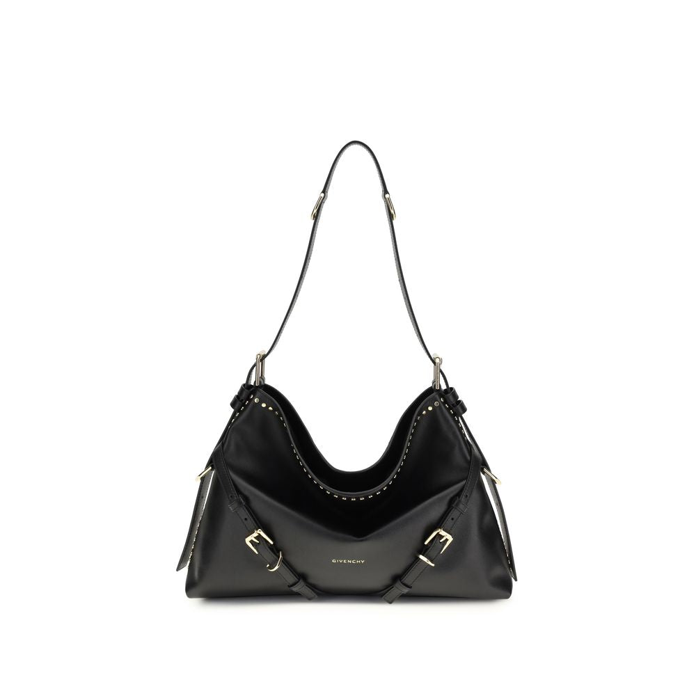 Givenchy Large Voyou Bag - Black Studded Shiny Leather from The Exclusive Line Singapore.