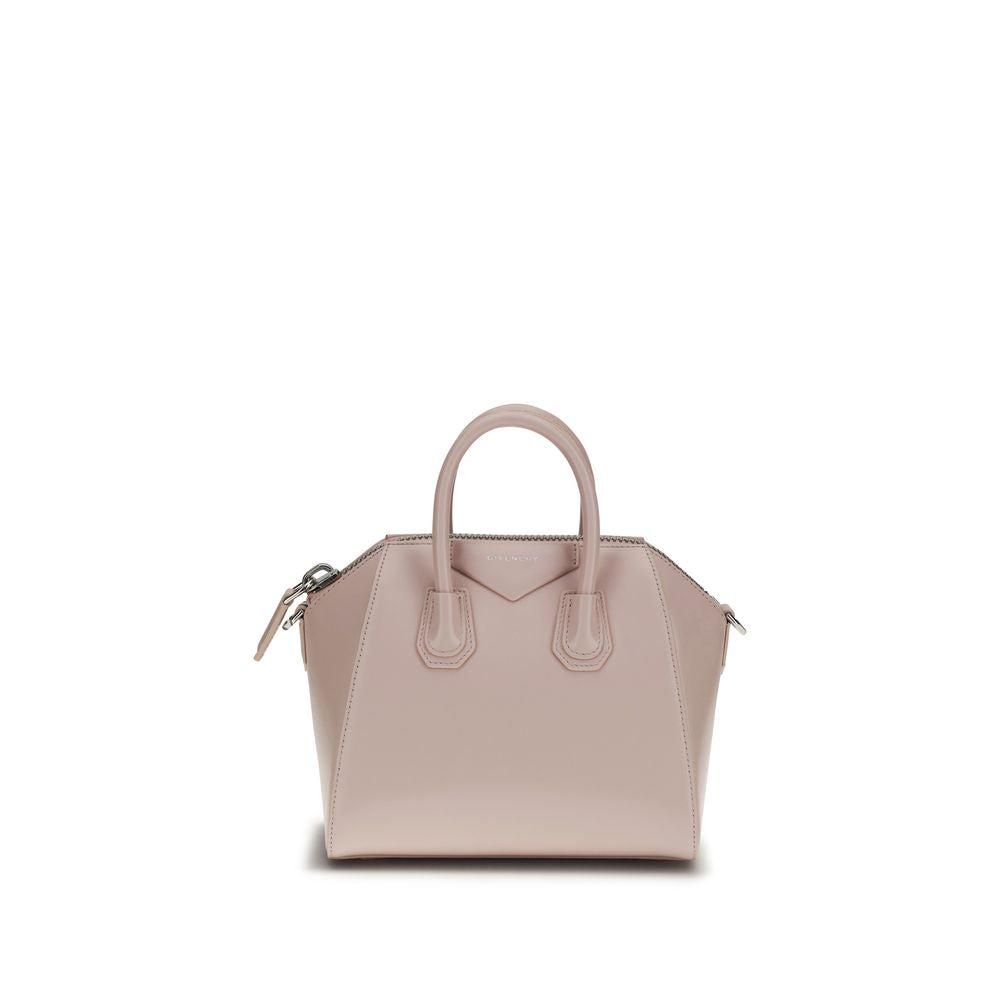 Givenchy Mini Antigona Bag in Baby Pink Box Leather with Silver Hardware - The Exclusive Line Singapore Luxury Handbag Collection.