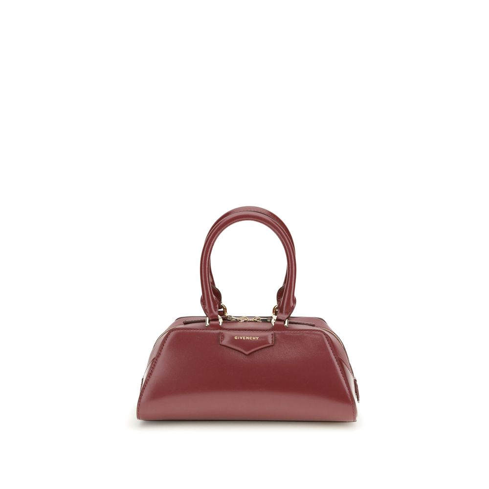 Givenchy Mini Antigona East-West Bag - Burgundy Box Leather from The Exclusive Line Singapore.