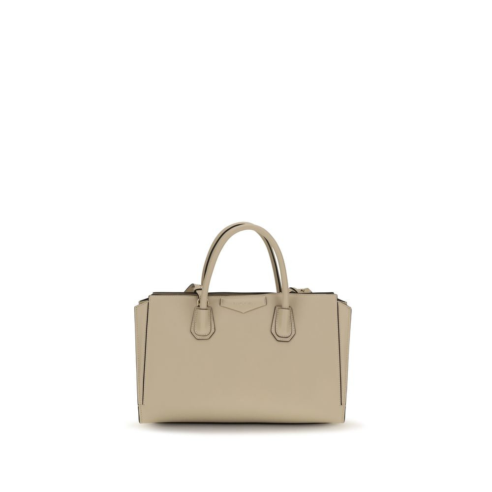 Givenchy Small Antigona Catchall Bag in Dune shiny grained calfskin leather with gold hardware – The Exclusive Line Singapore.
