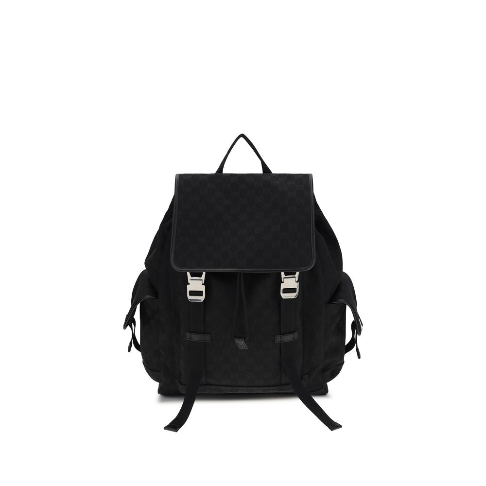 Gucci GG Canvas Large Backpack in Black from The Exclusive Line Singapore.