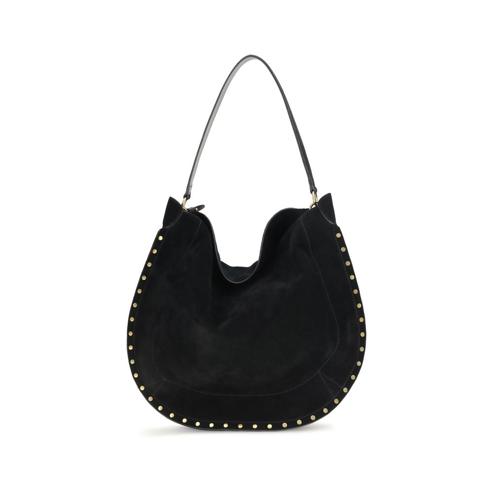 Isabel Marant Oskan Hobo Soft Bag - Black Studded Suede from The Exclusive Line Singapore.
