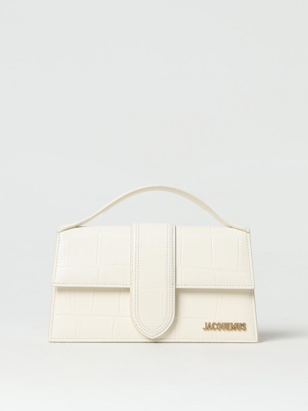 Jacquemus Le Grand Bambino in White Croco-Embossed from The Exclusive Line Singapore.