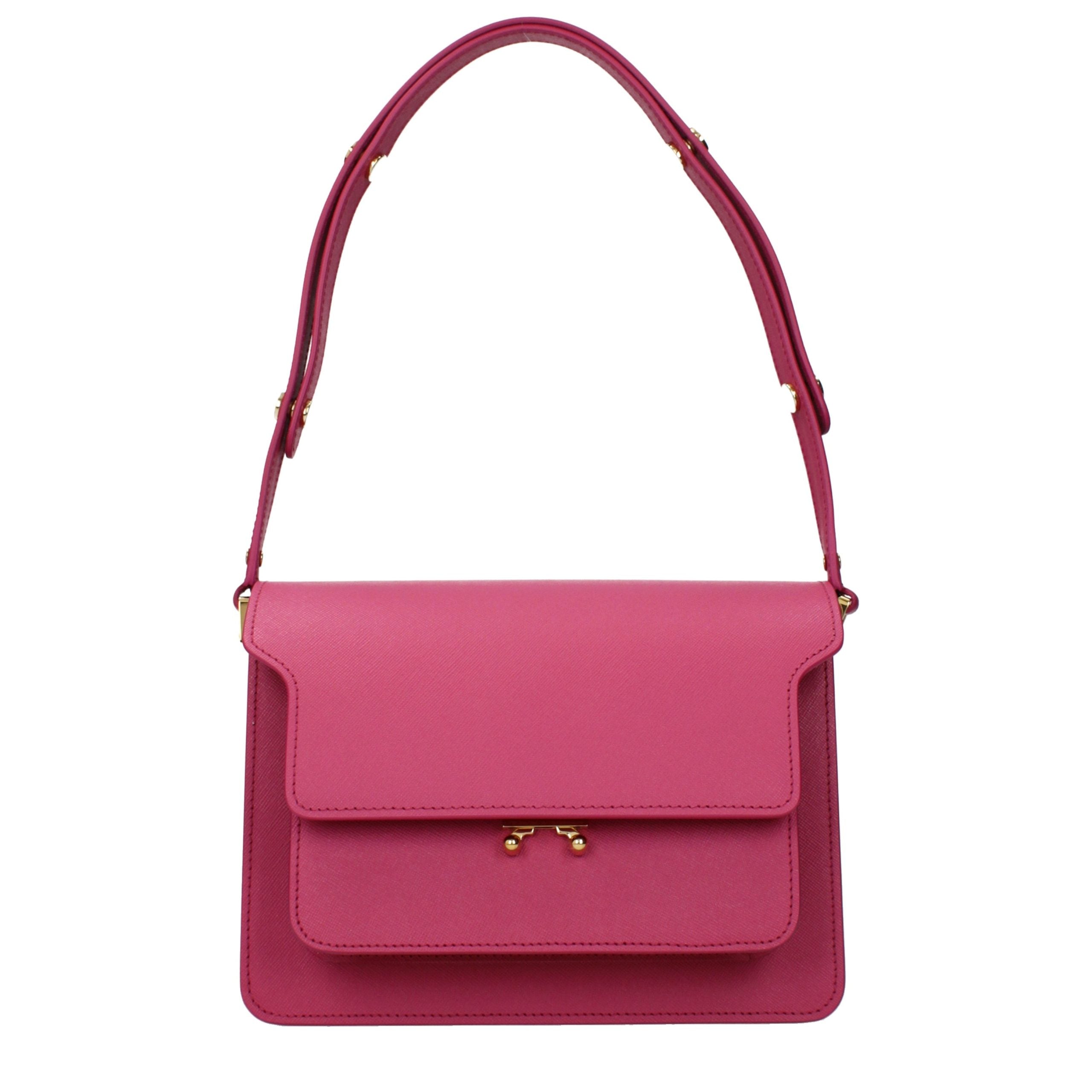 Marni Trunk Medium Bag in Fuschia from The Exclusive Line Singapore.