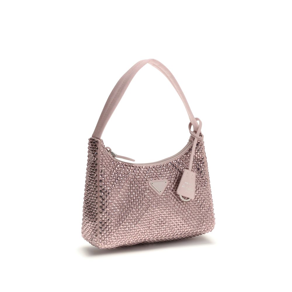 Prada Re-Edition Mini Satin Bag with Crystals - Alabaster Pink
