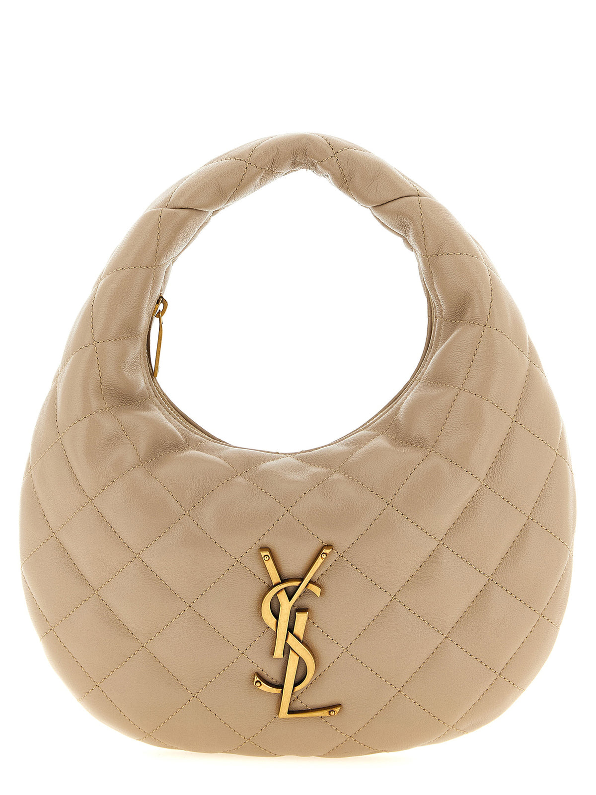 Saint Laurent Icarino bag in Dark Beige diamond-quilted nappa lambskin with sculpted Cassandre monogram – The Exclusive Line