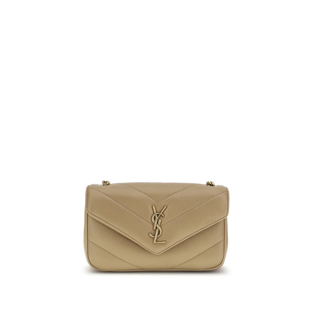 Saint Laurent Loulou Small Shoulder Bag in Beige from The Exclusive Line Singapore.