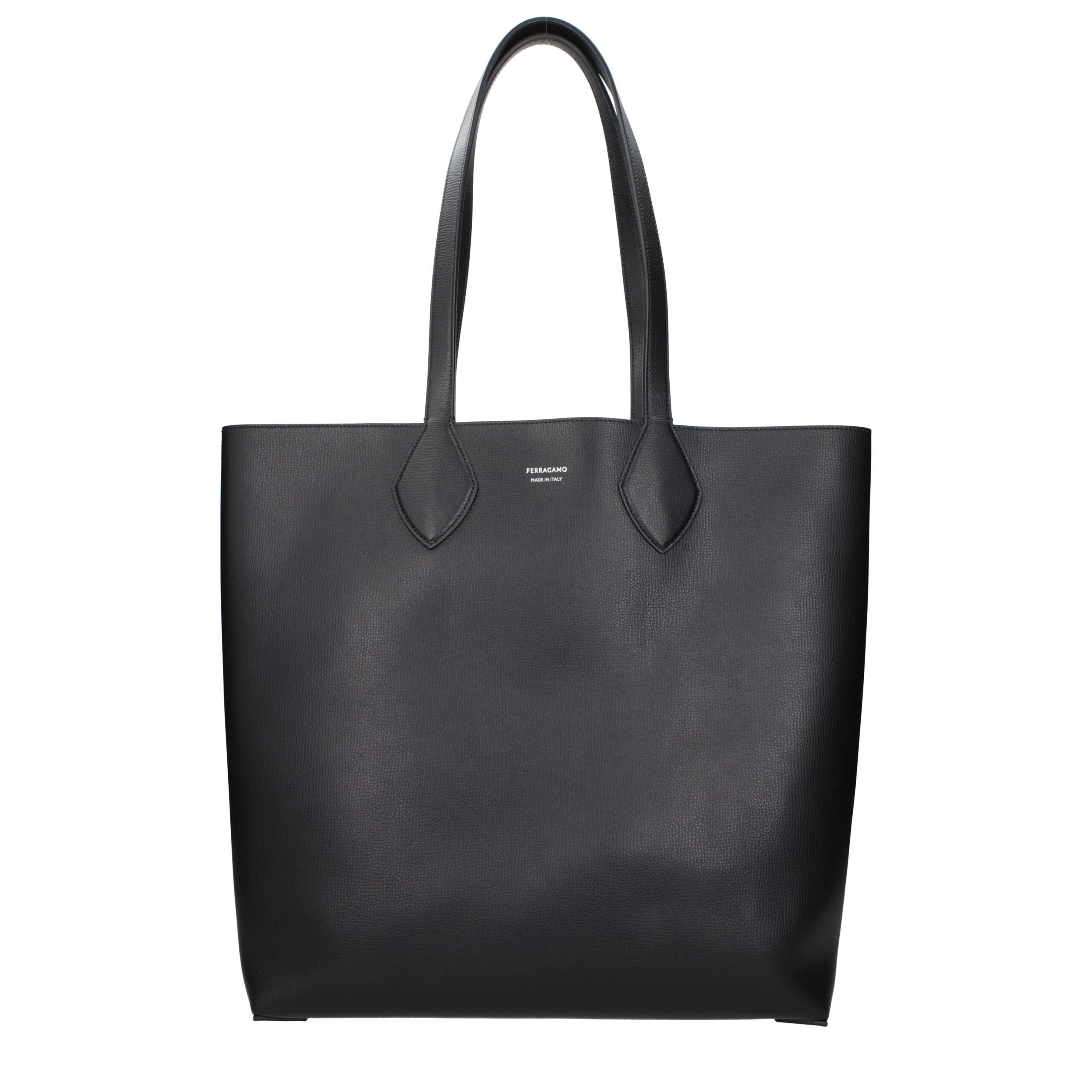Salvatore Ferragamo Reversible Gancini Shopper Tote Bag in Black from The Exclusive Line Singapore.
