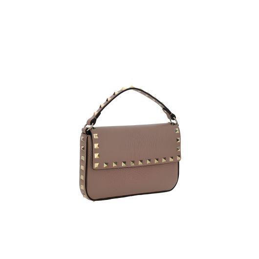 Valentino Garavani Rockstud Grainy Calfskin Pouch – Poudre