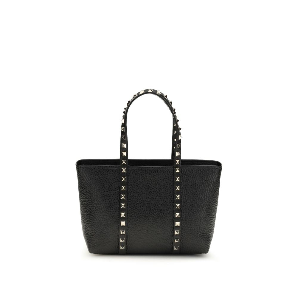 Valentino Garavani Rockstud Small Tote in Black from The Exclusive Line Singapore.