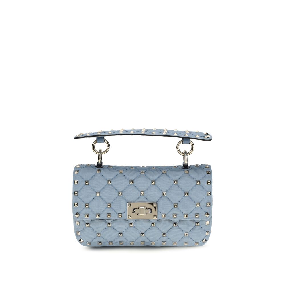 Valentino Garavani Rockstud Spike Handbag Small in Blue from The Exclusive Line Singapore.