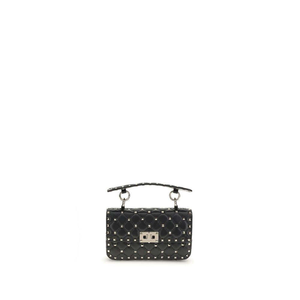 Valentino Garavani Rockstud Spike Handbag Small in Black from The Exclusive Line Singapore.