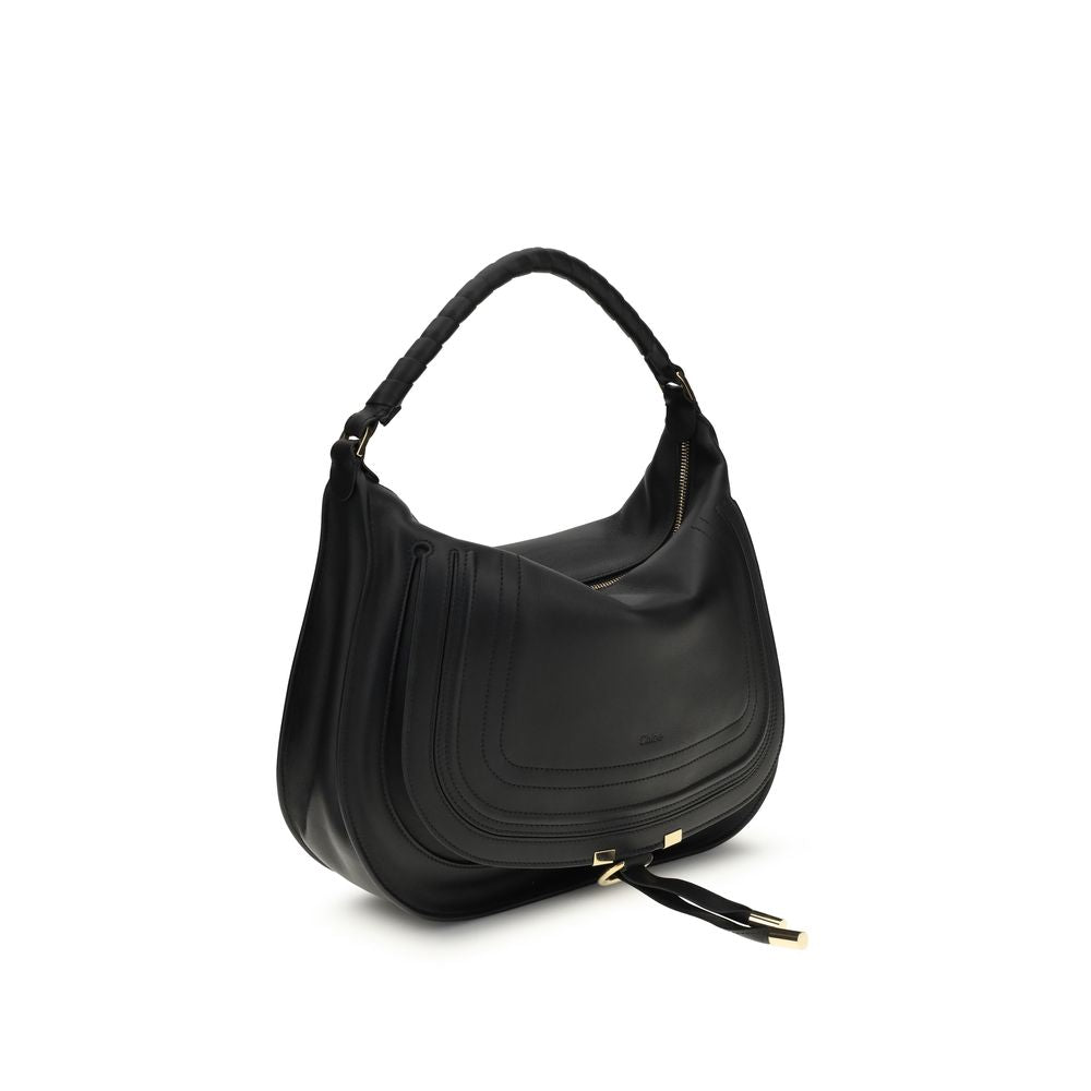 Chloé Marcie Shoulder Bag - Black Soft Leather