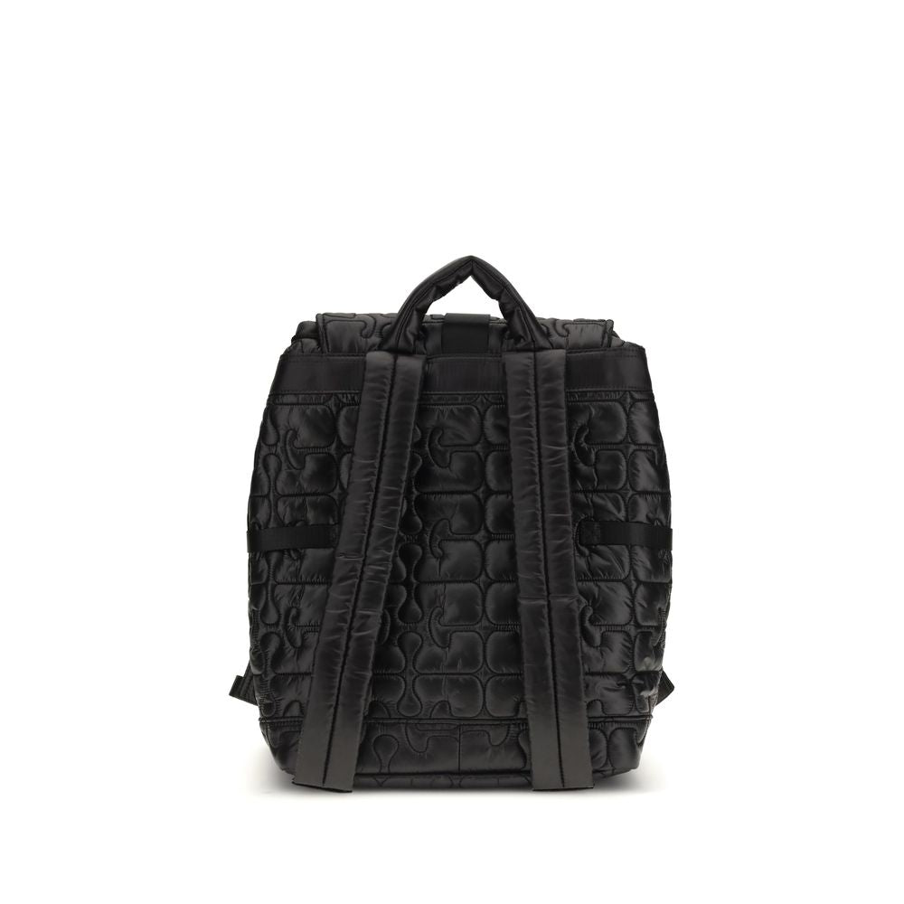 Ganni Black Quilted Re-Tech Backpack - Sustainable Recycled Fabric