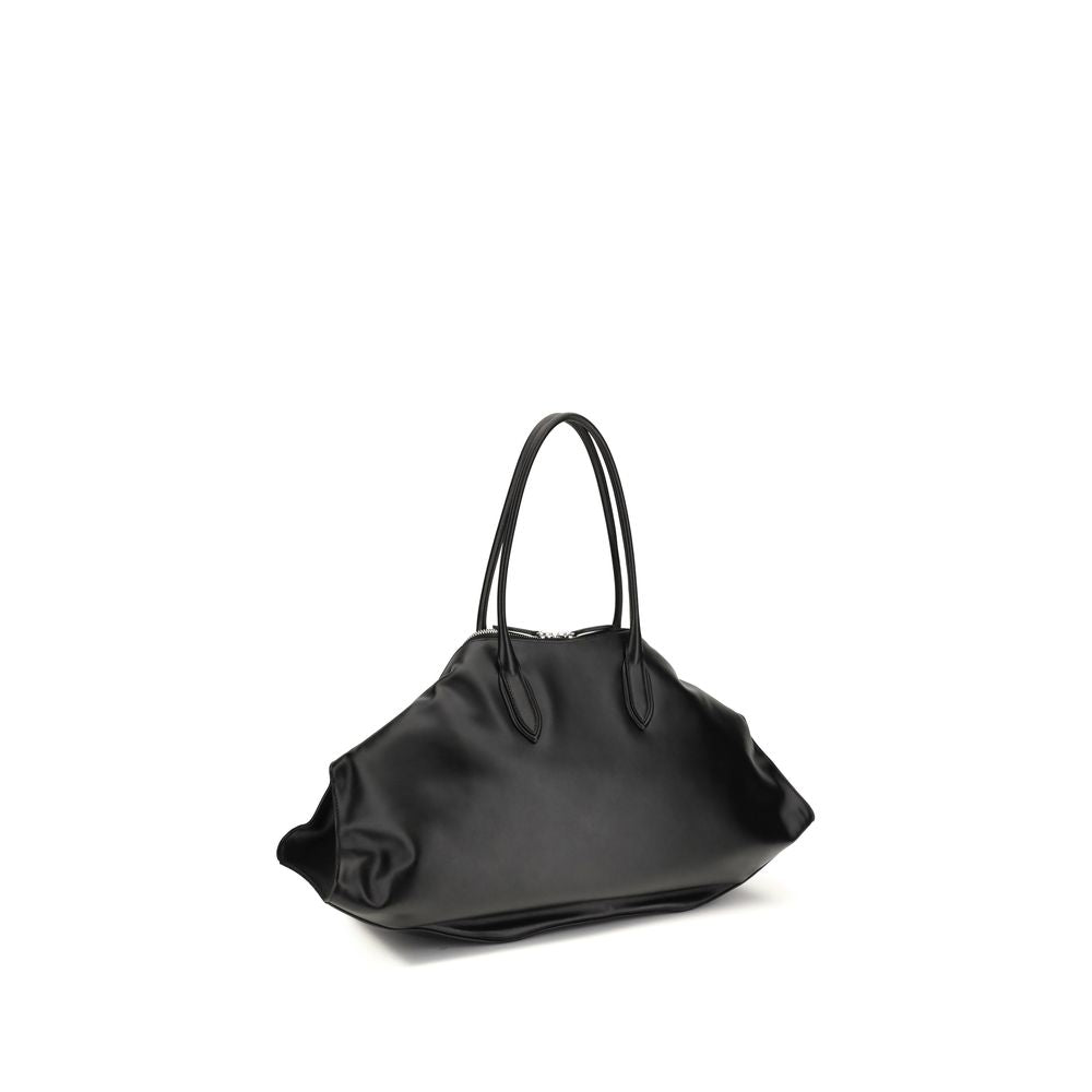 Alexander McQueen Maxi Manta Shoulder Bag - Black Calf Leather