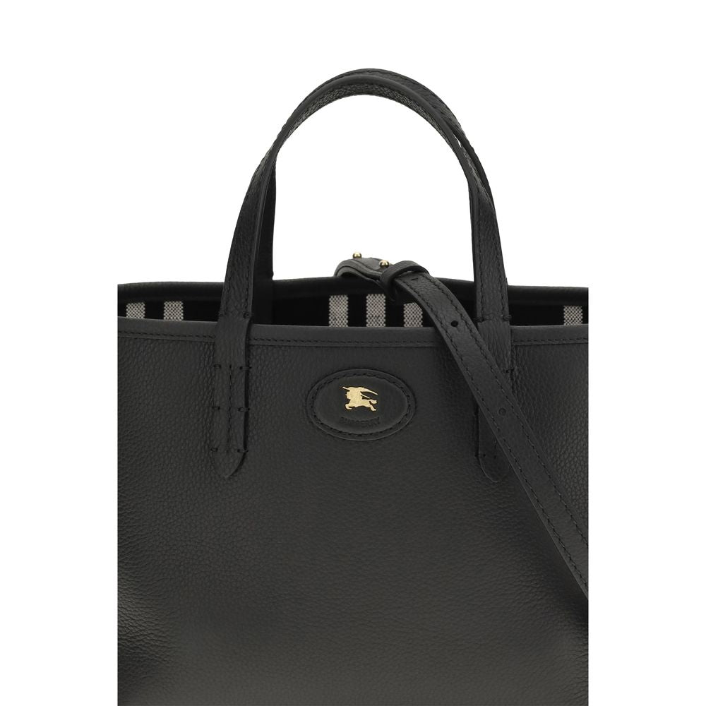 Burberry Mini Reversible Bloomsbury Tote in Grainy Leather - Black / Calico Beige