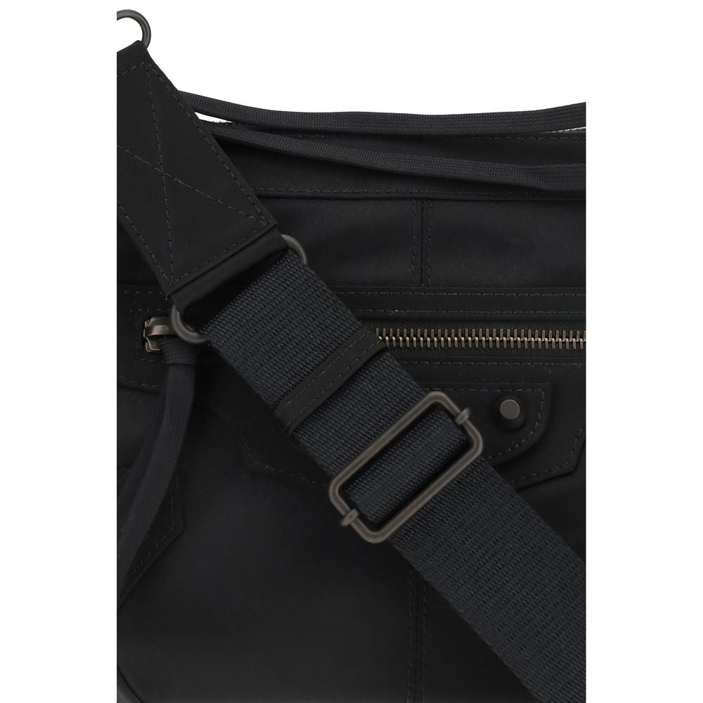 Balenciaga Men's Le City Moto Small Bag - Black Nylon with Brass Hardware