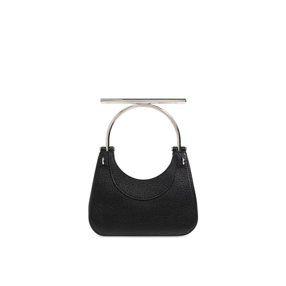 Alexander McQueen Mini T-Bar Shoulder Bag in Textured Leather - Black