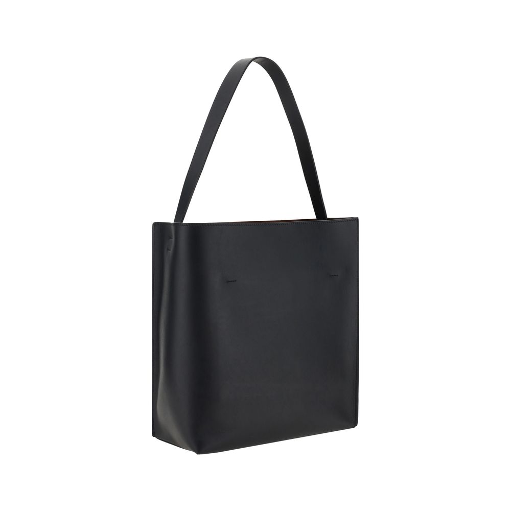 Marni Museo Small Hobo Bag with Patches – Black Calfskin Leather