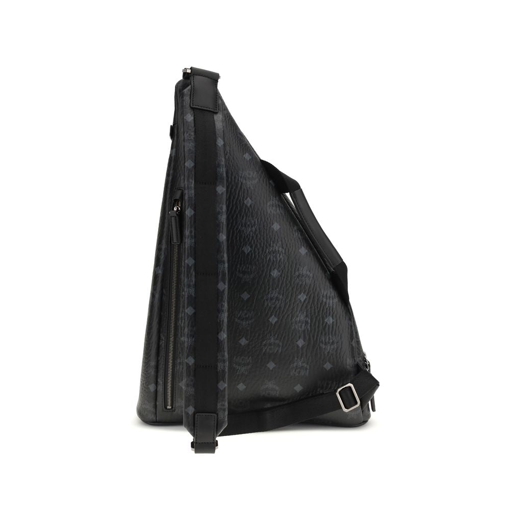 MCM Medium Aren Sling Bag Visetos - Black