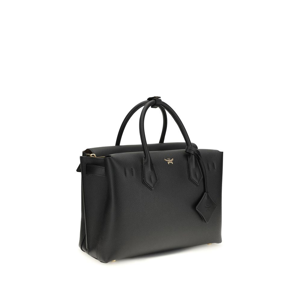 MCM Milla Medium Tote in Spanish Embossed Leather – Black