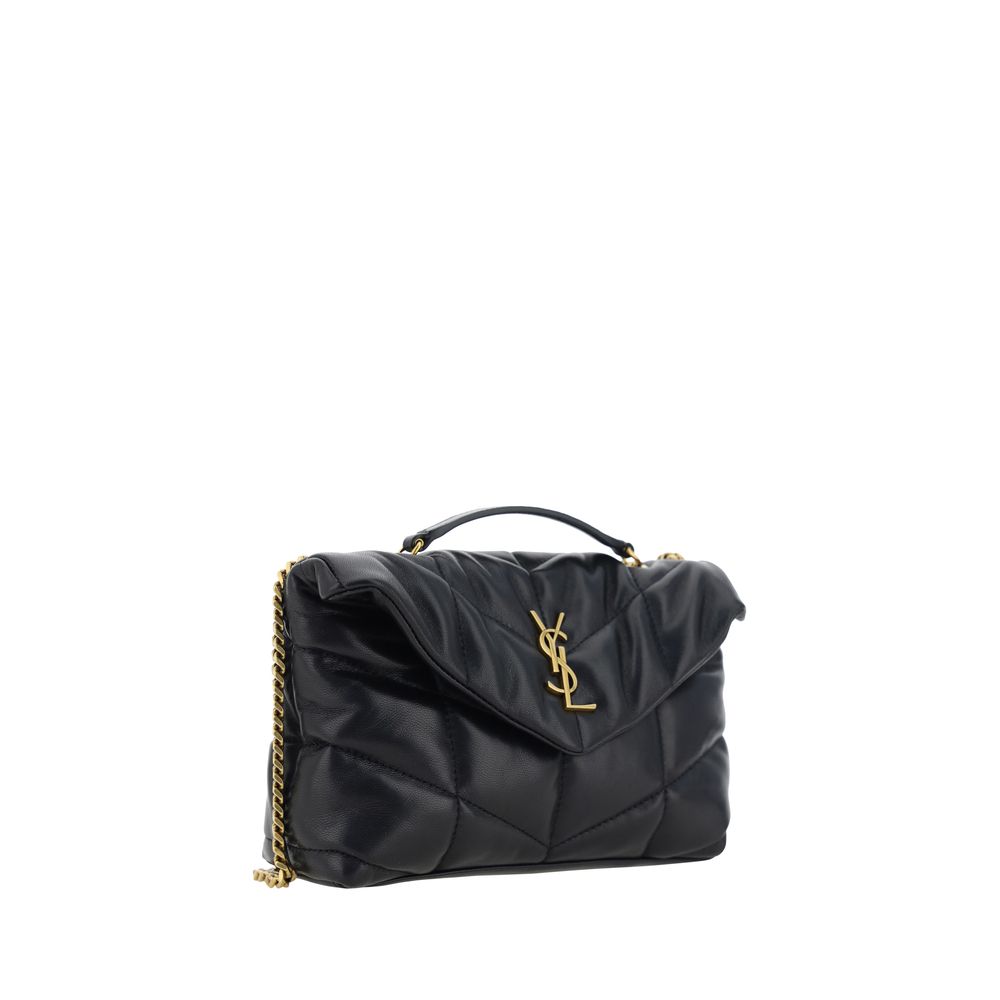Saint Laurent Toy Puffer Shoulder Bag - Black / Gold Chain Strap