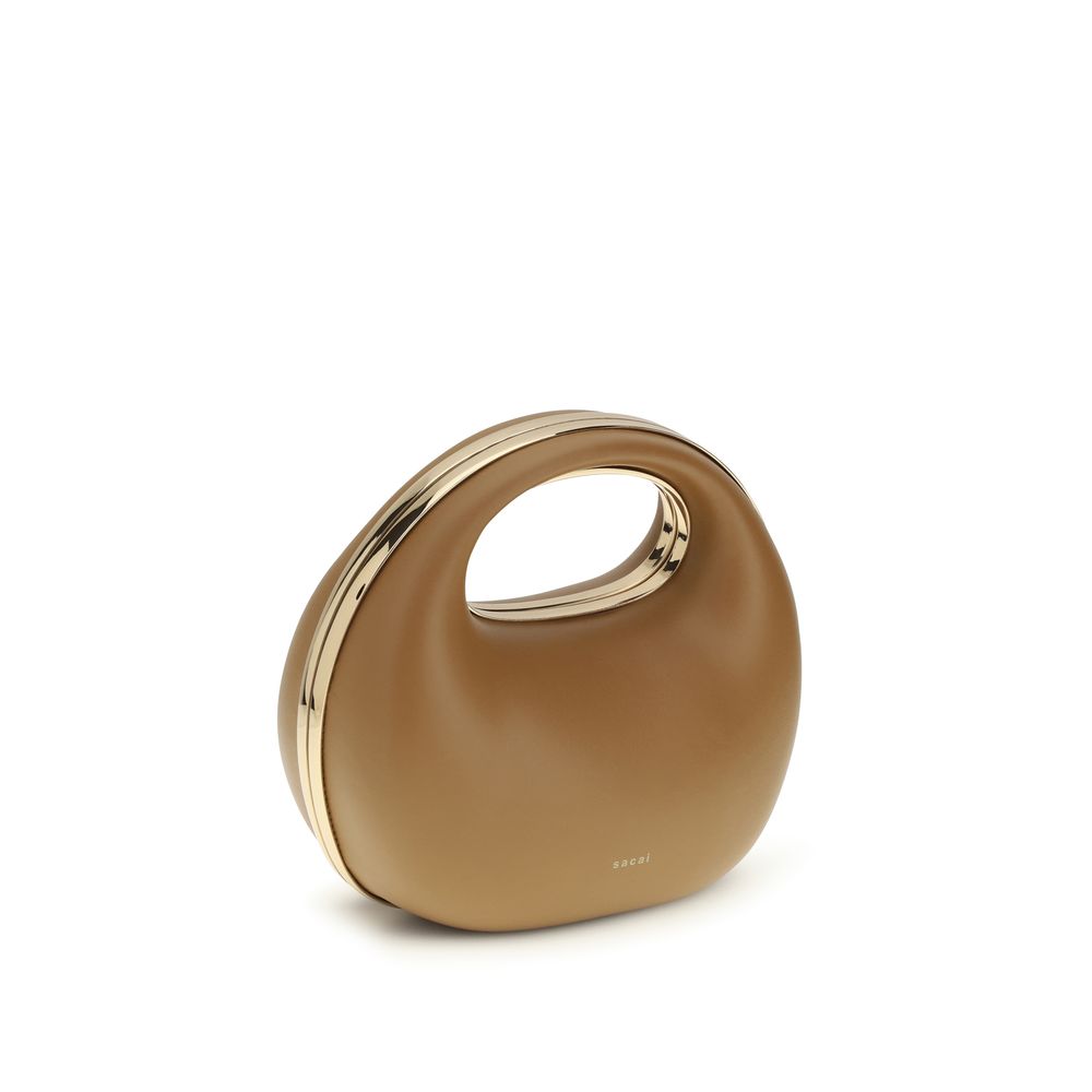 Sacai Round Leather Handbag - Camel
