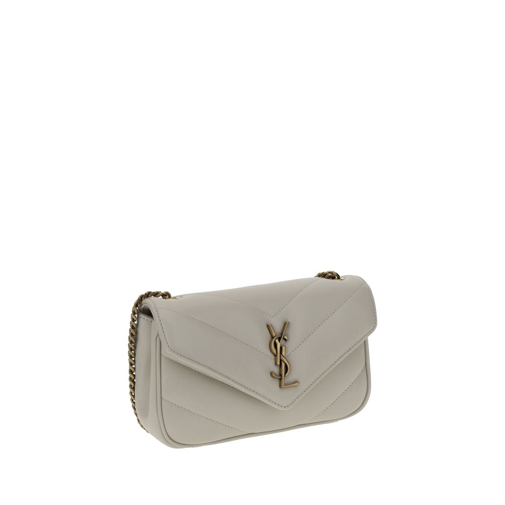 Saint Laurent Loulou Small Shoulder Bag - White