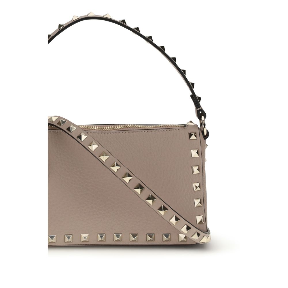 Valentino Garavani Rockstud Small Crossbody Bag w/ Hook Closure - Nude