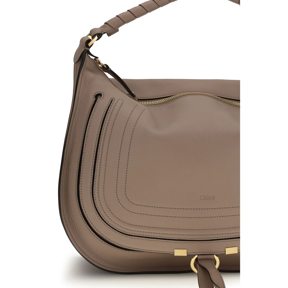 Chloé Marcie Shoulder Bag - Woodsmoke Soft Leather