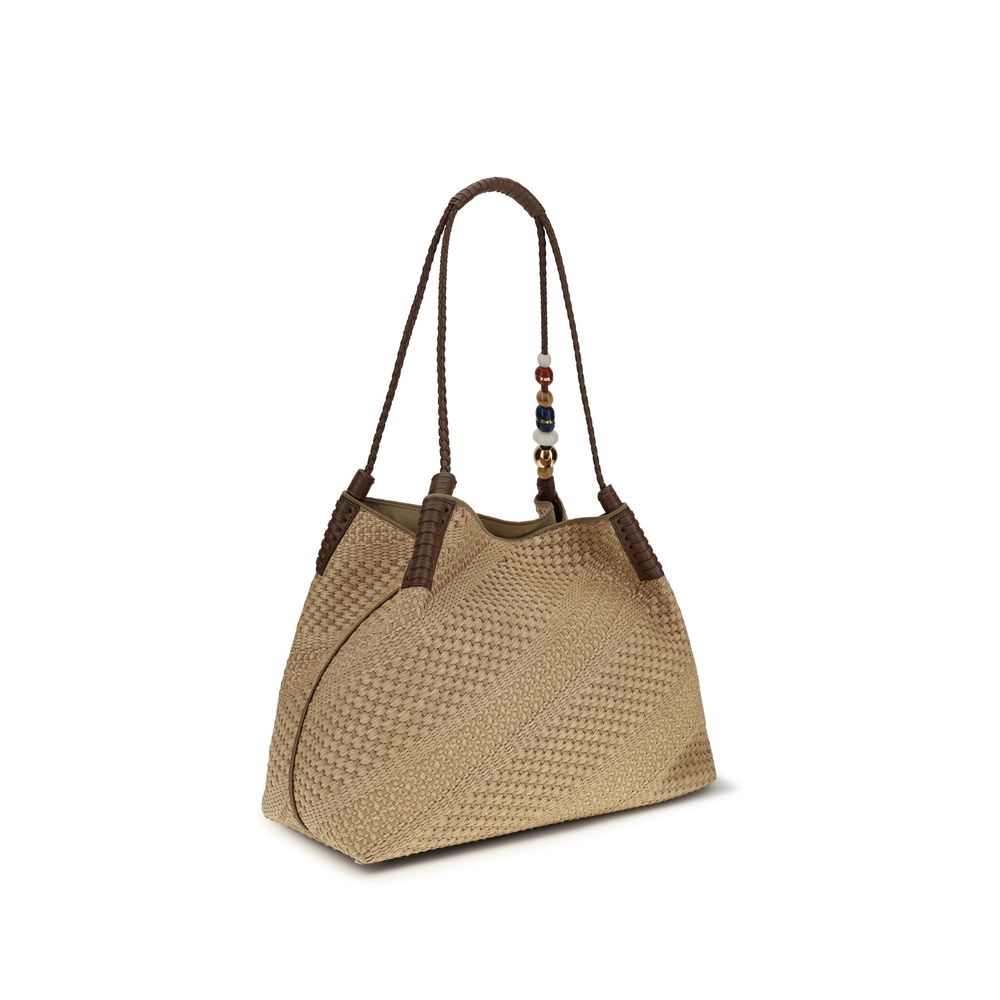 Etro Large Libra Raffia Tote Bag - Light Brown