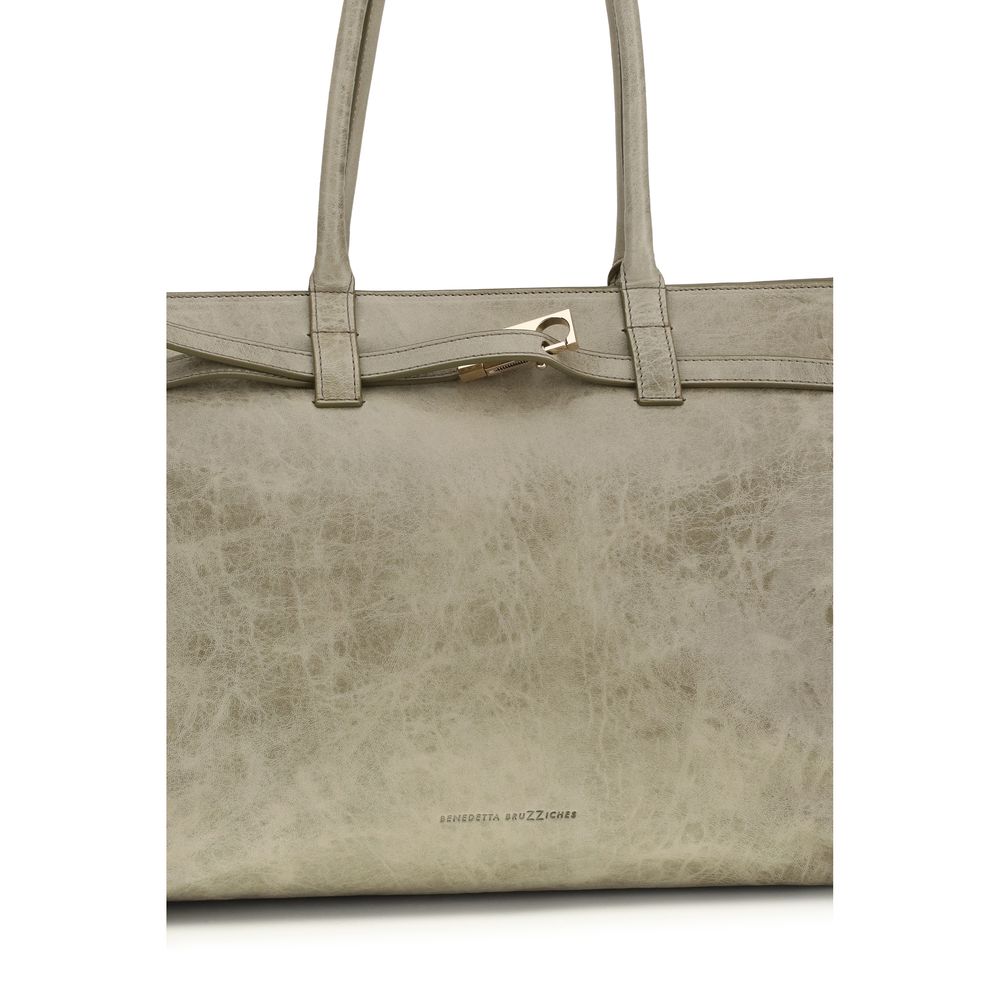 Benedetta Bruzziches Mame Weekend Suede Shoulder Bag - Beige