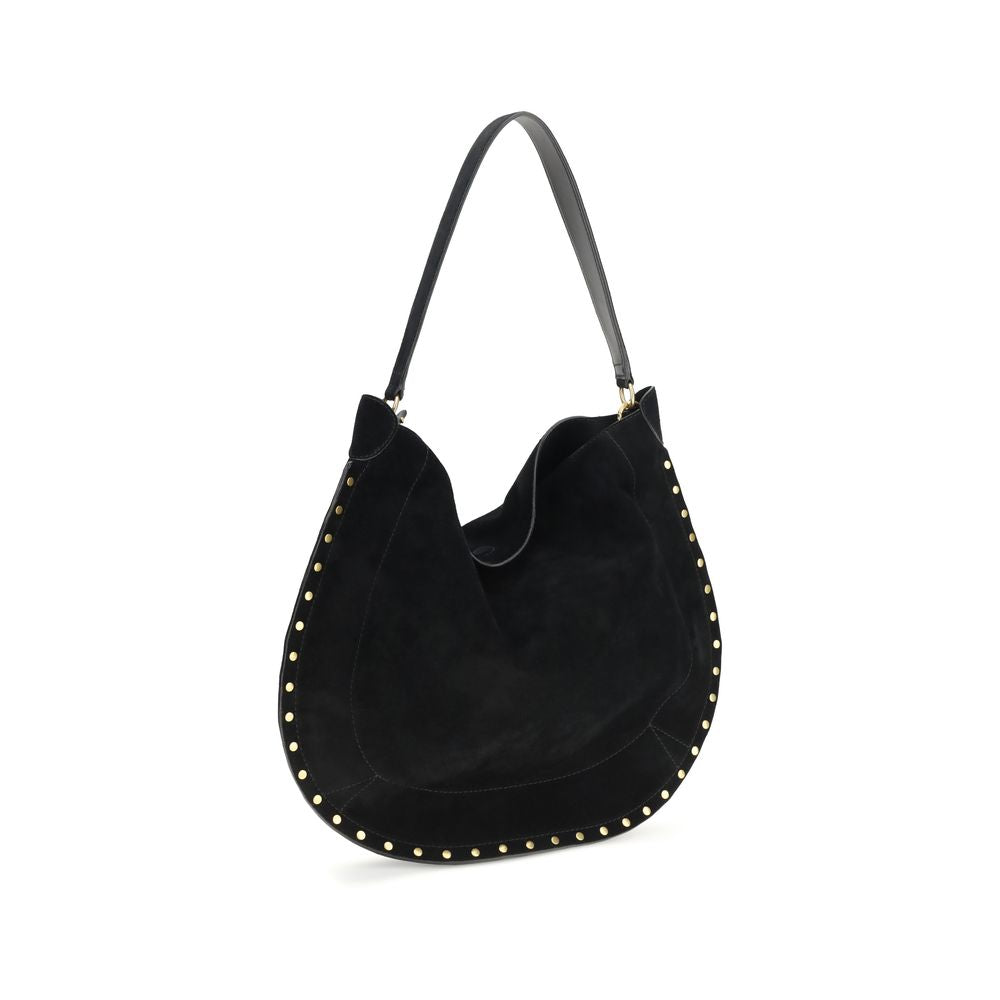 Isabel Marant Oskan Hobo Soft Bag - Black Studded Suede