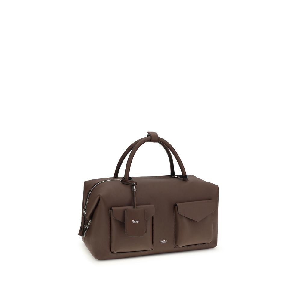 Max Mara Holdall Cargo Leather Bag - Dark Brown