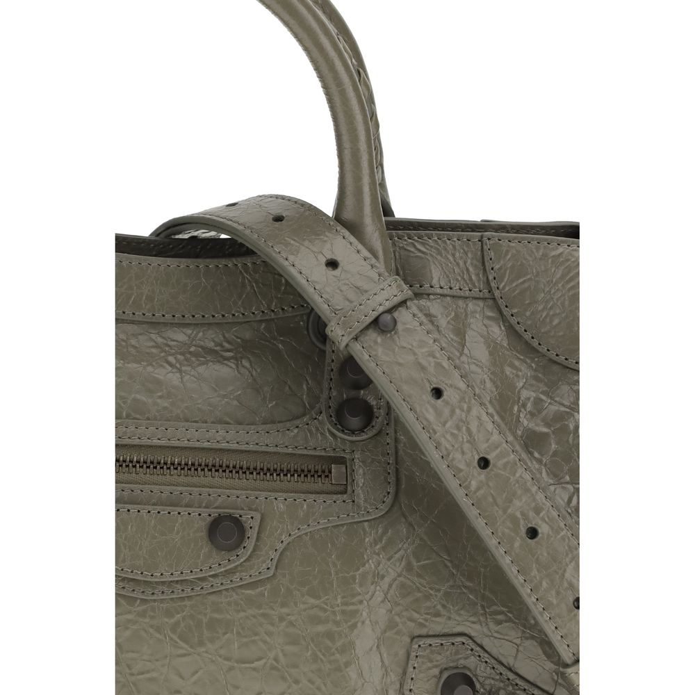 Balenciaga Le City Bag Small  - Army Green Arena Lambskin with Brass Hardware