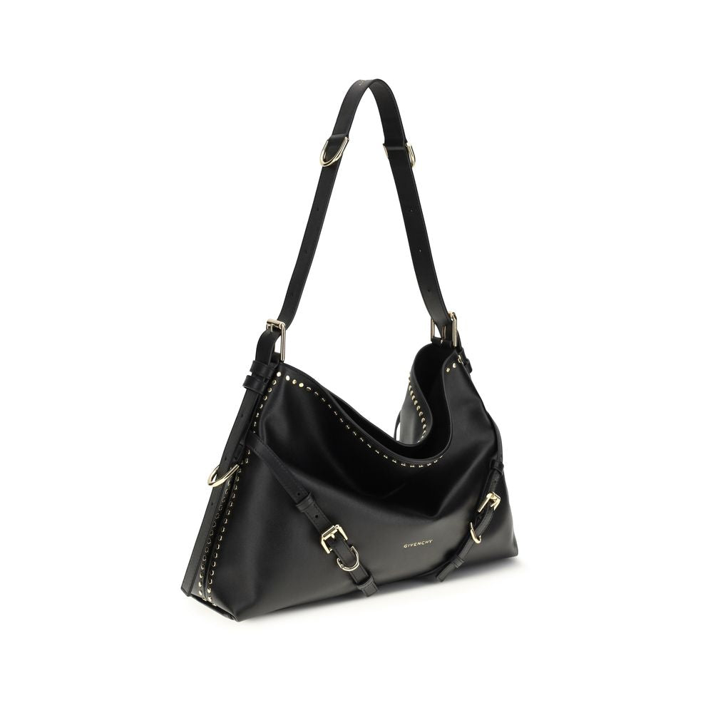 Givenchy Large Voyou Bag - Black Studded Shiny Leather