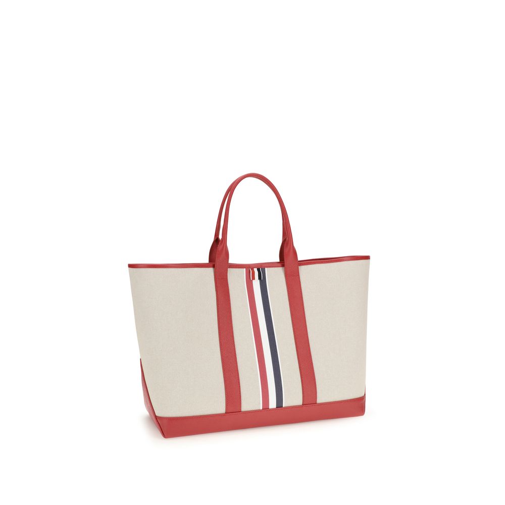 Thom Browne RWB Stripe Medium Tool Tote - Salt/Pepper