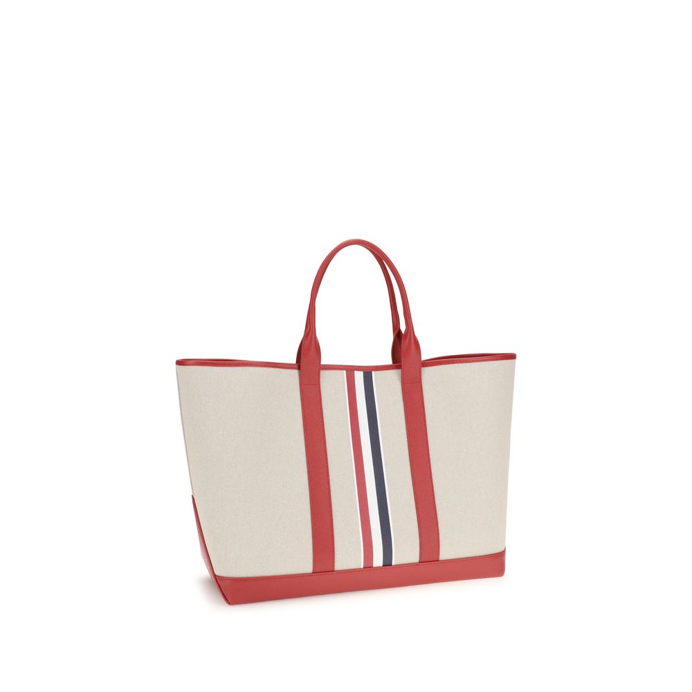 Thom Browne RWB Stripe Medium Tool Tote - Salt/Pepper