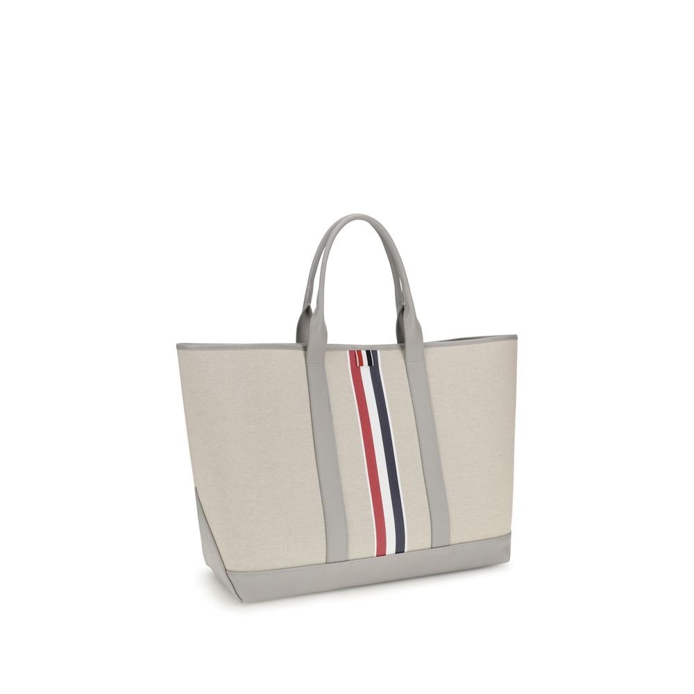 Thom Browne RWB Stripe Medium Tool Tote - Off-White/Sand