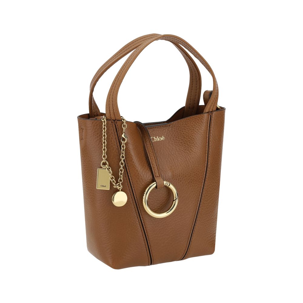 Chloé Spin Tote Bag Small - Clay Brown Grained Leather
