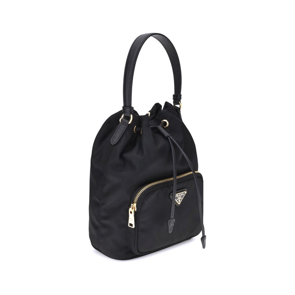 Prada Duet Re-Nylon Bucket Bag - Black