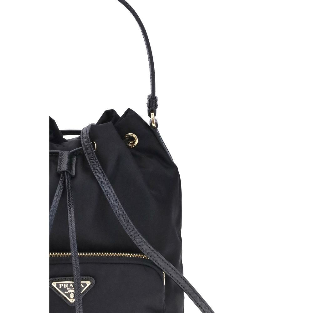 Prada Duet Re-Nylon Bucket Bag - Black