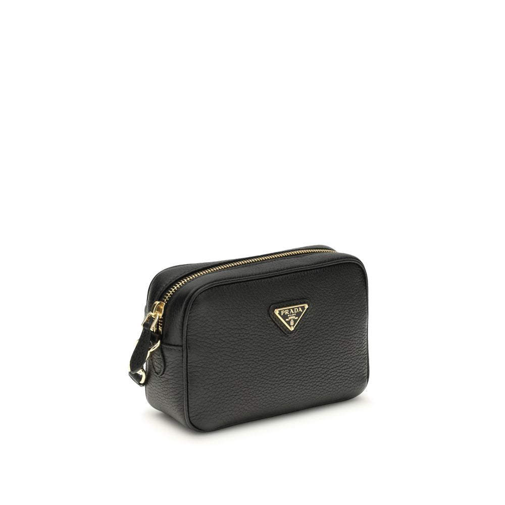 Prada Leather Mini Bag - Black with Gold Hardware
