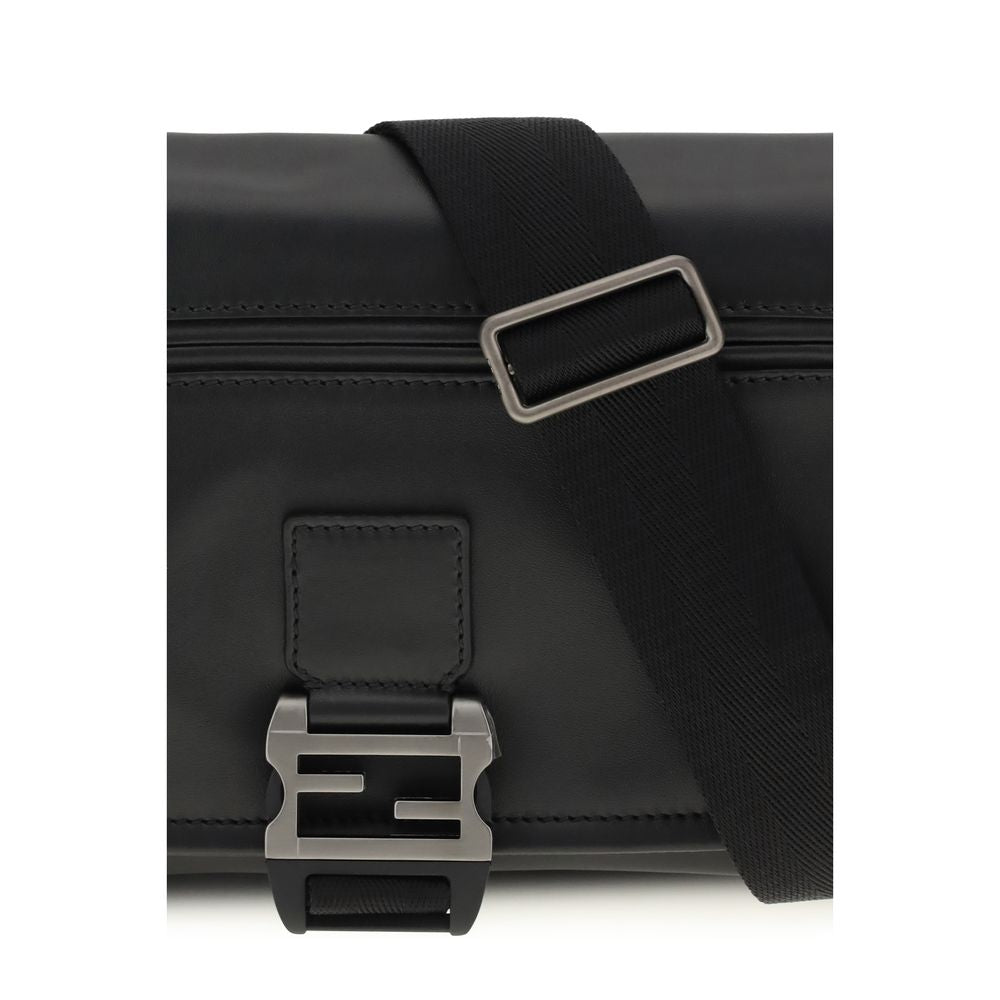 Fendi Flux Messenger Bag - Black Smooth Calfskin