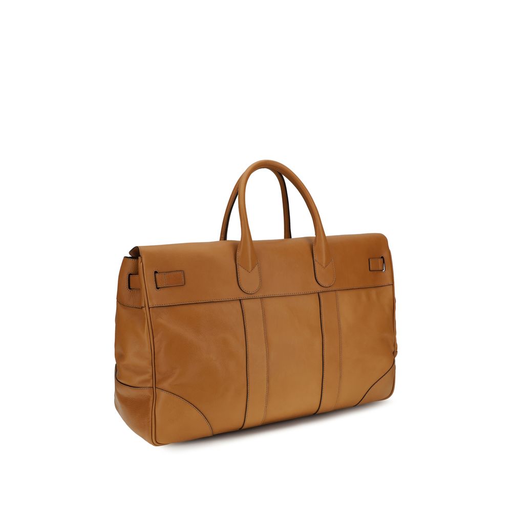 Brunello Cucinelli Cognac Calfskin Country Bag