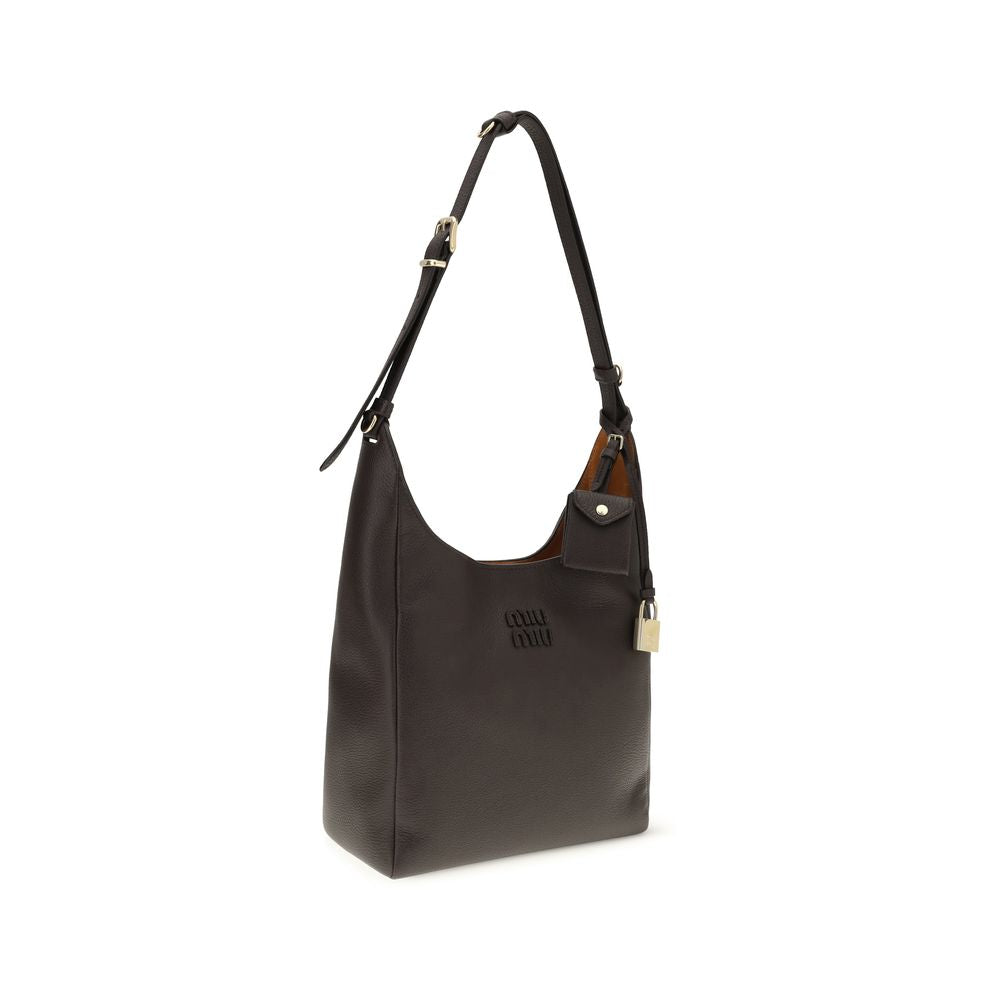 Miu Miu Padlock Hobo Bag - Dark Brown
