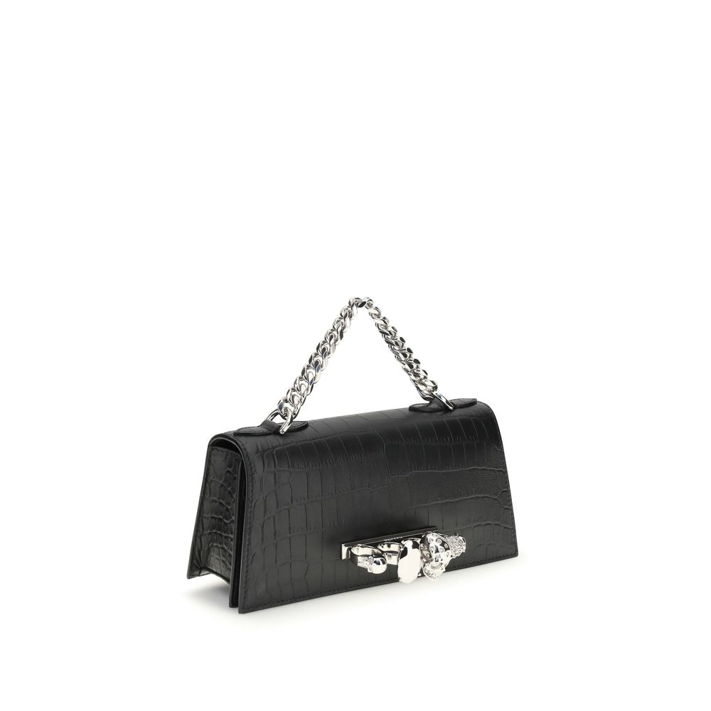 Alexander McQueen Jewelled Shoulder Mini - Black Croc