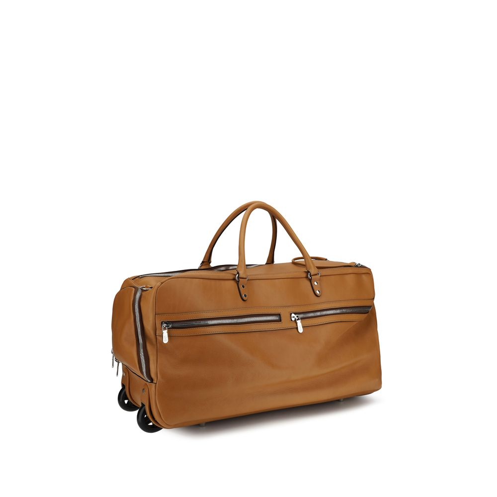 Brunello Cucinelli Cowhide Trolley Bag - Cognac